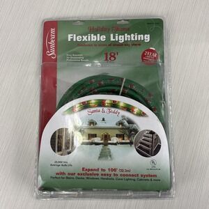 Sunbeam Christmas Holiday Theme Flexible Lighting 18' Santa & Teddy NEW